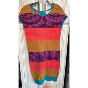 Nicole Miller Artelier Women's Geometric Knit Bodycon Dress Multicolor Medium